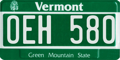 VT license plate OEH580
