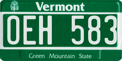 VT license plate OEH583