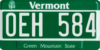 VT license plate OEH584