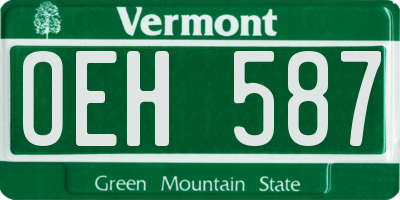 VT license plate OEH587