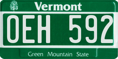 VT license plate OEH592