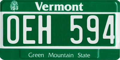 VT license plate OEH594