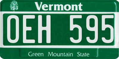 VT license plate OEH595