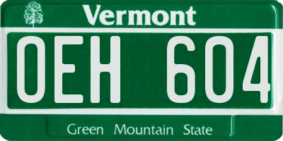 VT license plate OEH604