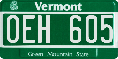 VT license plate OEH605