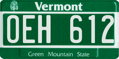 VT license plate OEH612