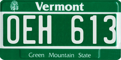 VT license plate OEH613