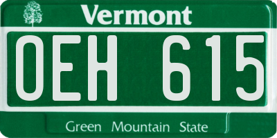 VT license plate OEH615