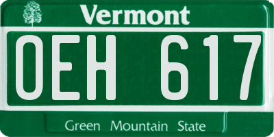 VT license plate OEH617
