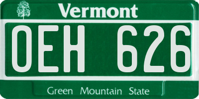 VT license plate OEH626