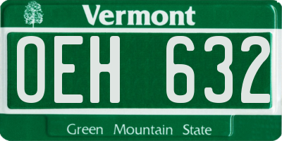 VT license plate OEH632