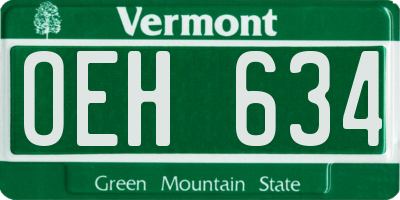 VT license plate OEH634