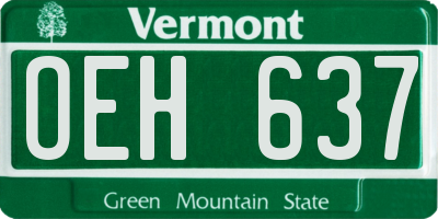 VT license plate OEH637