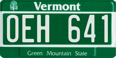 VT license plate OEH641