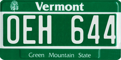 VT license plate OEH644
