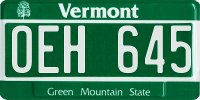 VT license plate OEH645