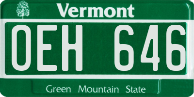 VT license plate OEH646