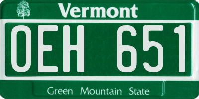 VT license plate OEH651