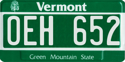 VT license plate OEH652