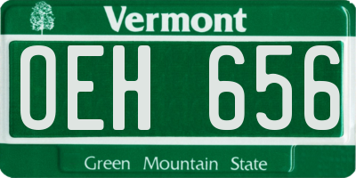 VT license plate OEH656