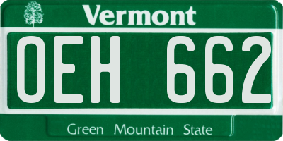 VT license plate OEH662