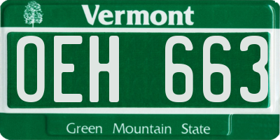 VT license plate OEH663