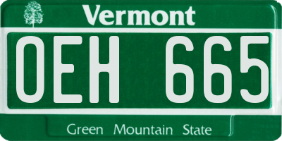 VT license plate OEH665