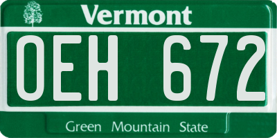 VT license plate OEH672