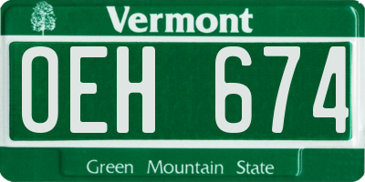 VT license plate OEH674