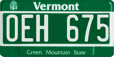VT license plate OEH675