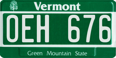 VT license plate OEH676