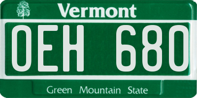 VT license plate OEH680