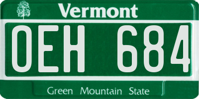 VT license plate OEH684