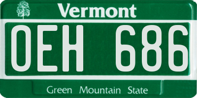 VT license plate OEH686