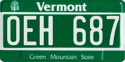 VT license plate OEH687