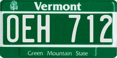 VT license plate OEH712