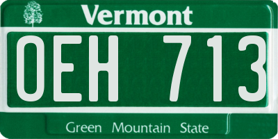 VT license plate OEH713