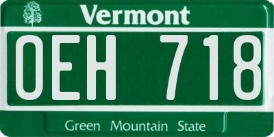 VT license plate OEH718