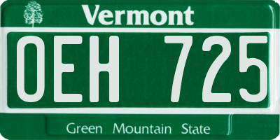 VT license plate OEH725