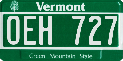 VT license plate OEH727