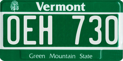 VT license plate OEH730
