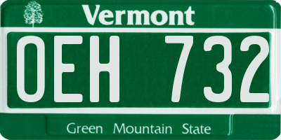 VT license plate OEH732