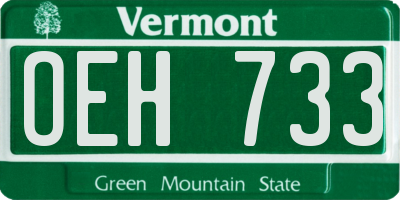 VT license plate OEH733