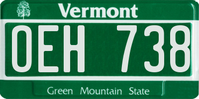 VT license plate OEH738