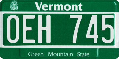 VT license plate OEH745