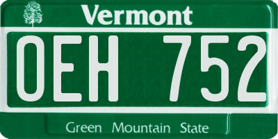 VT license plate OEH752