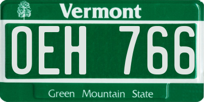 VT license plate OEH766