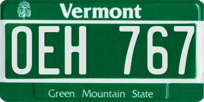 VT license plate OEH767