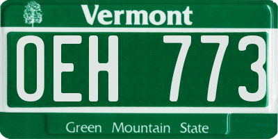 VT license plate OEH773