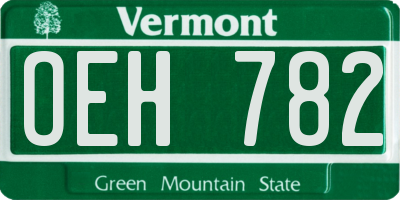 VT license plate OEH782